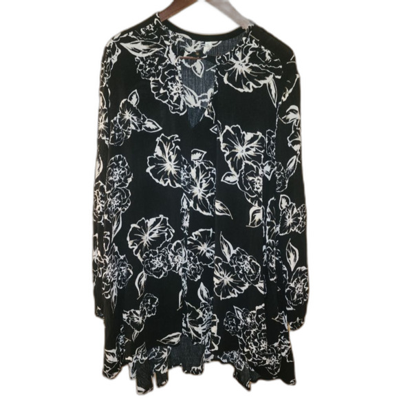 Free People Small Lost In You Printed Tunic Dress Floral Flowy High Neck Hippie - Picture 2 of 11